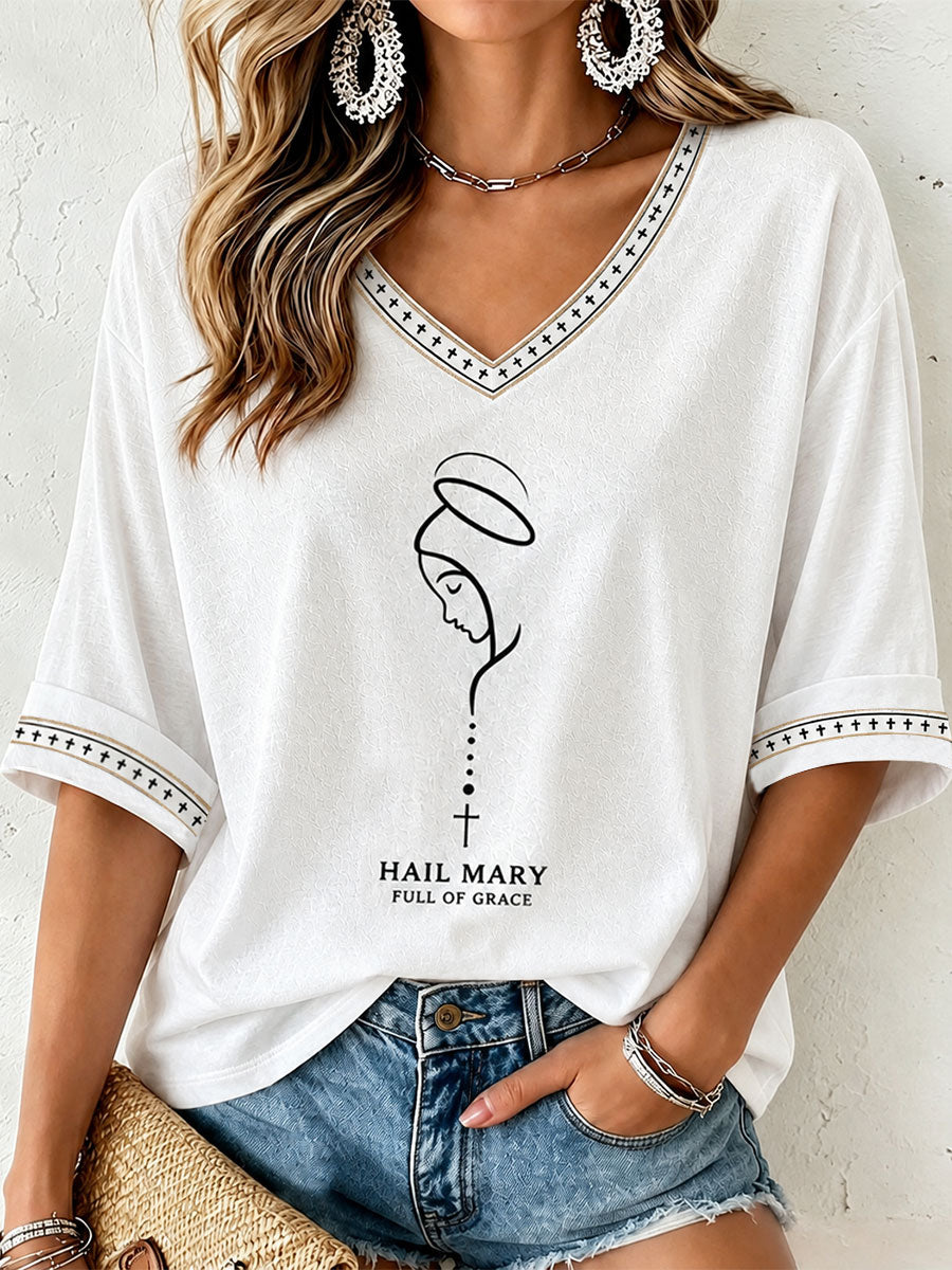 Women's Hail Mary Full Of Grace T-shirt