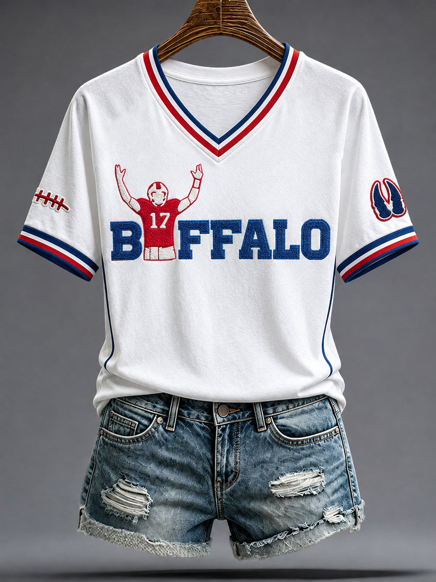 Women's Football Lover Bulls BUF Art Printed T-Shirt
