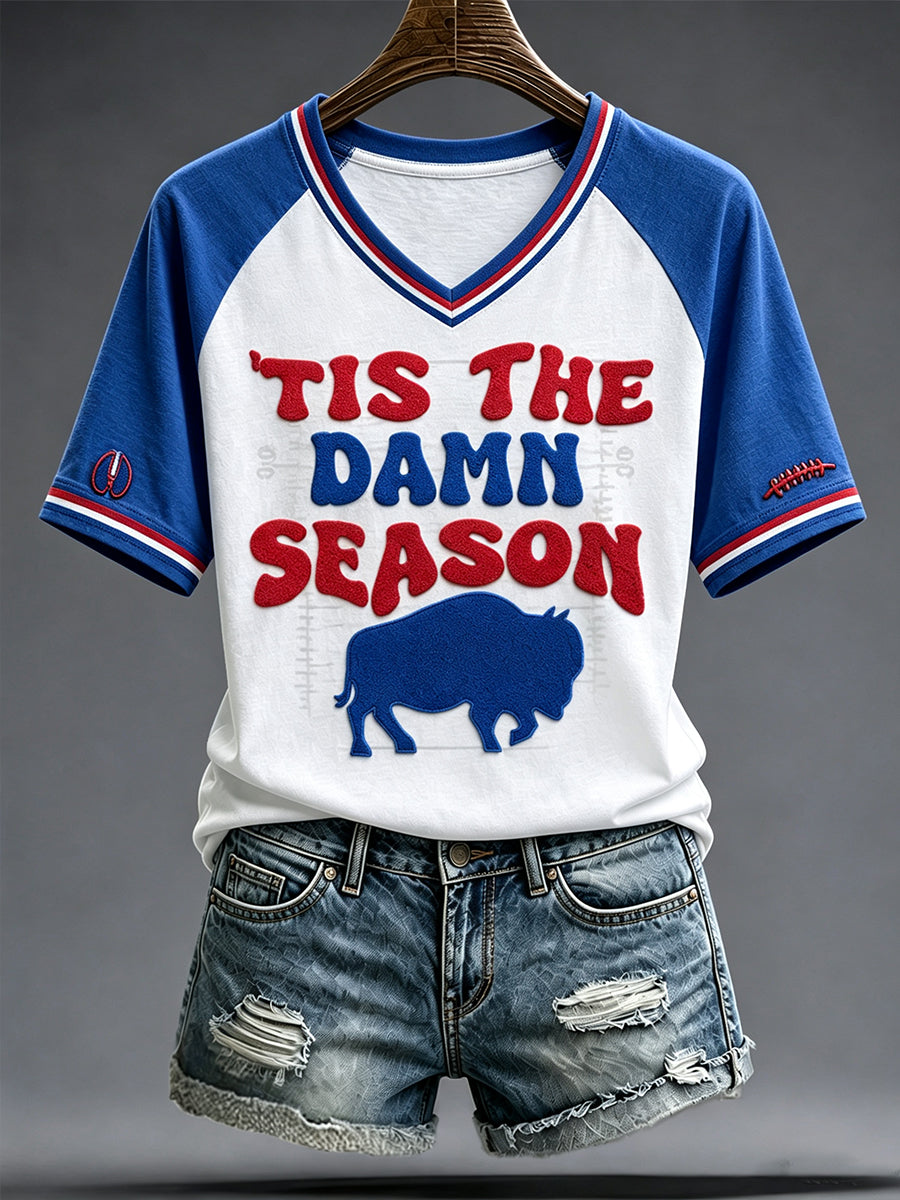 Women's Football Lover Bulls BUF Art Printed T-Shirt