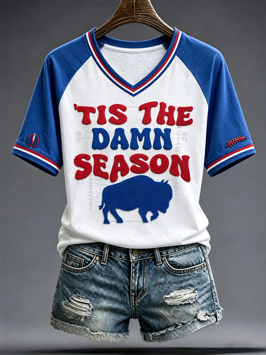 Women's Football Lover Bulls BUF Art Printed T-Shirt