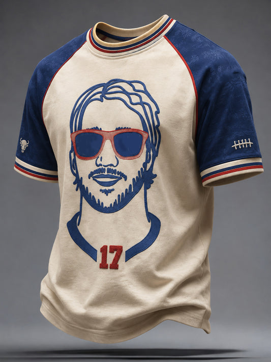 Men's Football Lover BUF Art Printed T-shirt