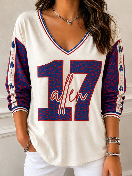 Women's  Football Lover BUF Art Printed T-shirt