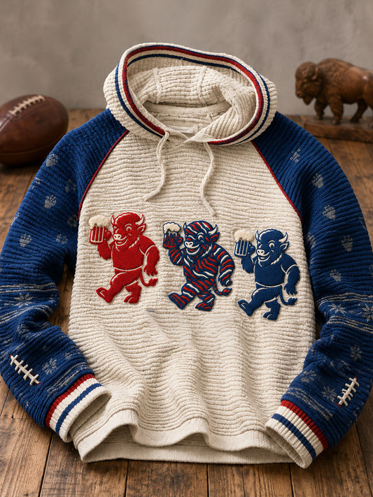 Men's Football Lover BUF Art Printed Hoodie