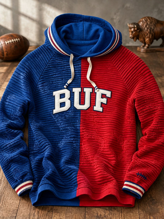 Men's Football Lover BUF Art Printed Hoodie
