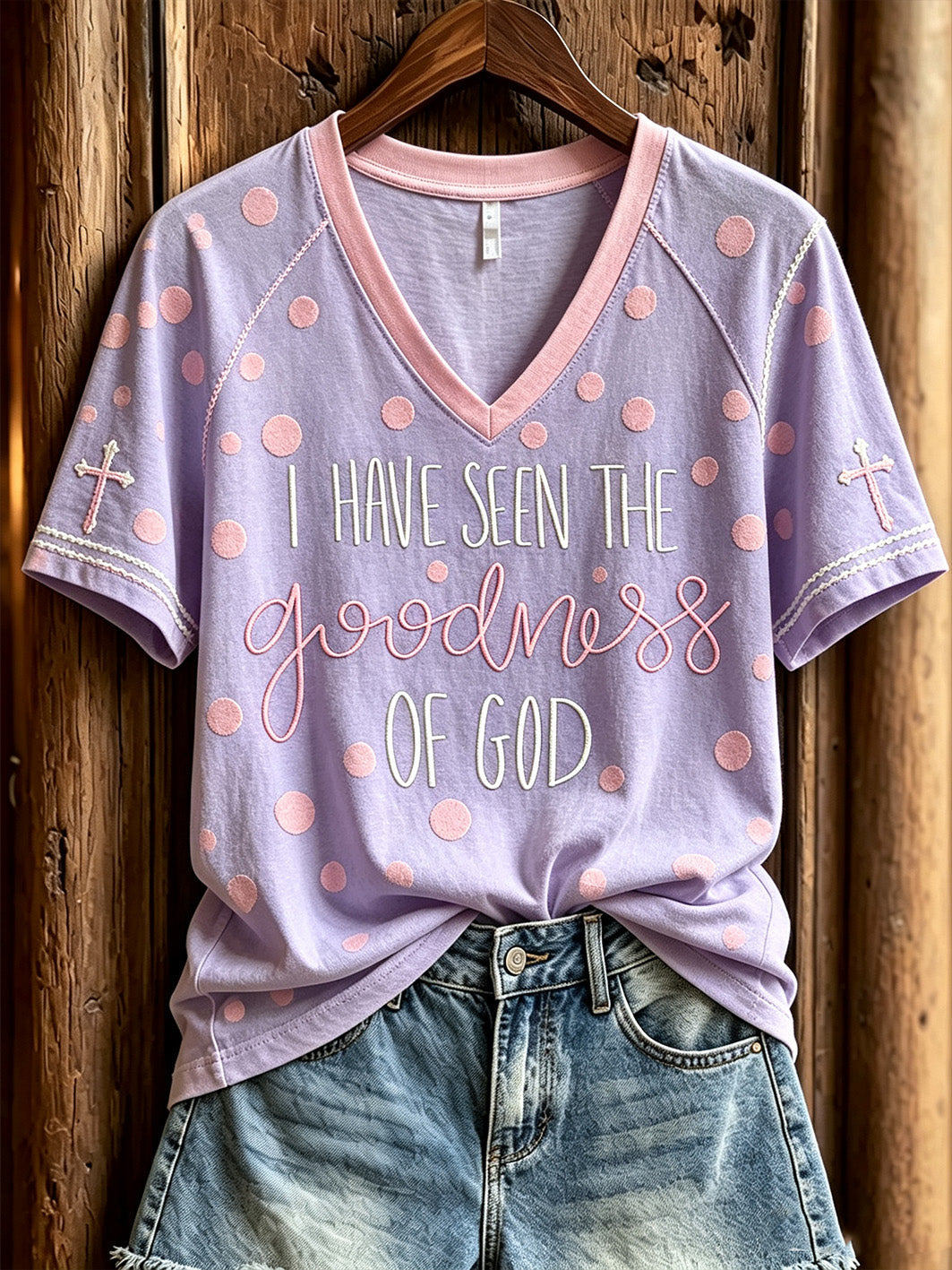 Women's faith-themed fun slogan pattern printed casual short-sleeve T-shirt