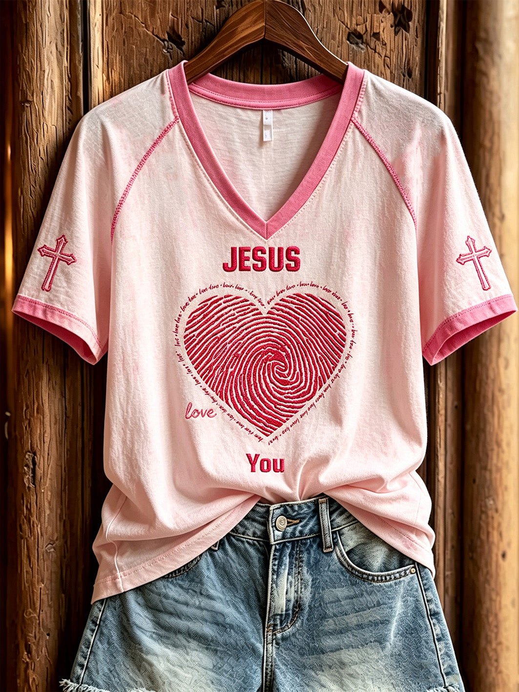 Women's faith-themed fun slogan pattern printed casual short-sleeve T-shirt