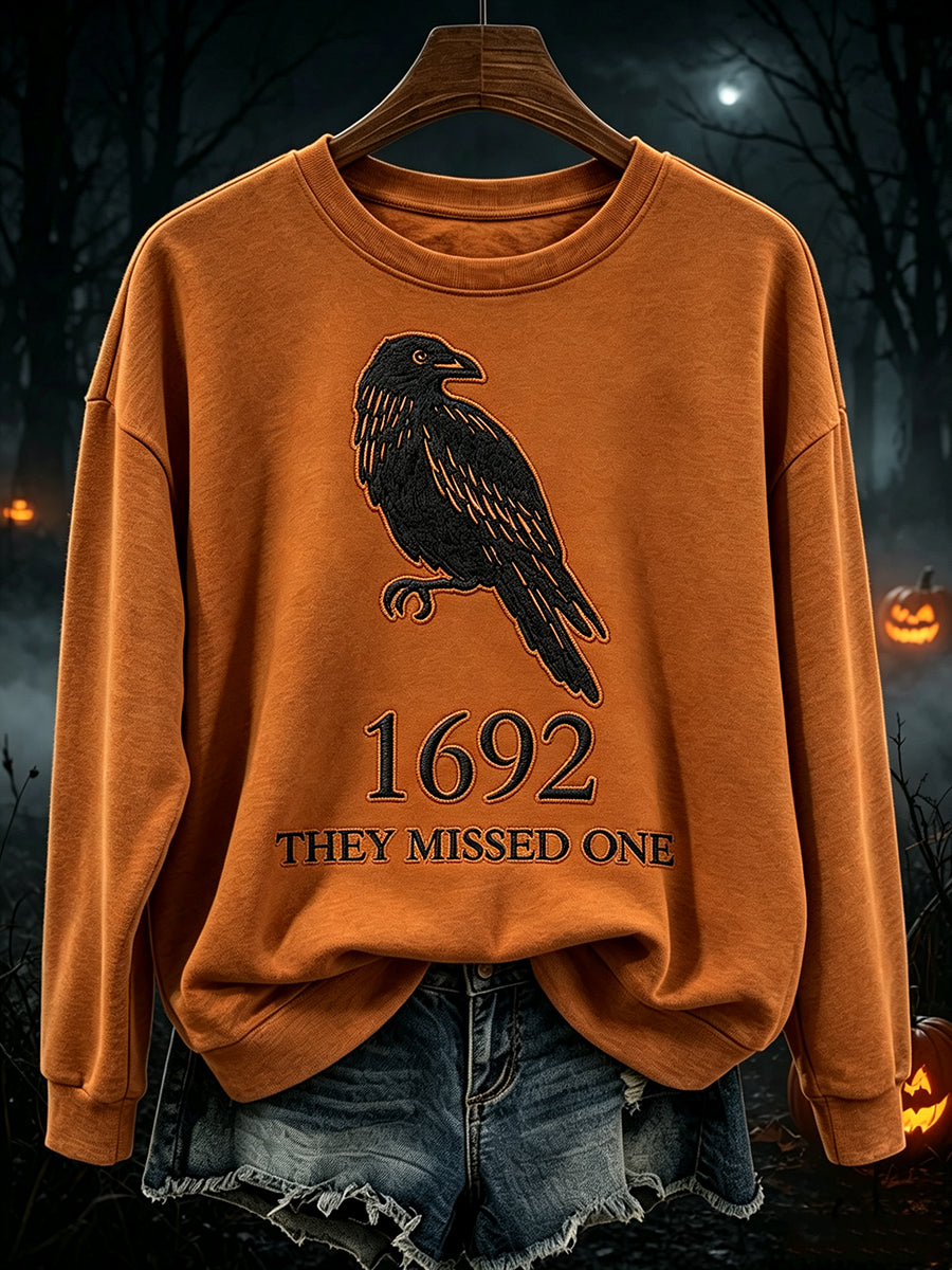 Women's 1692 They Missed One Raven Print Vintage Comfy Sweatshirt