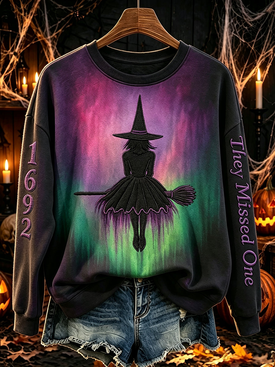 Women's 1692 They Missed One Witch Print Vintage Comfy Sweatshirt