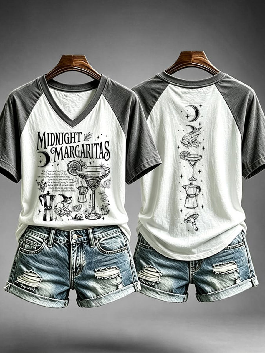 Women's Midnight Margaritas V-neck T-shirt