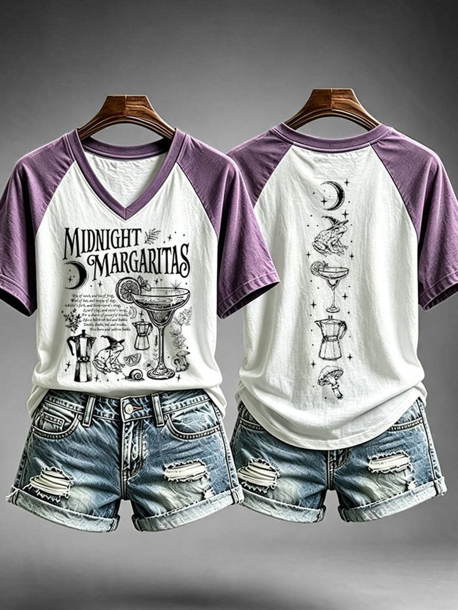 Women's Midnight Margaritas V-neck T-shirt