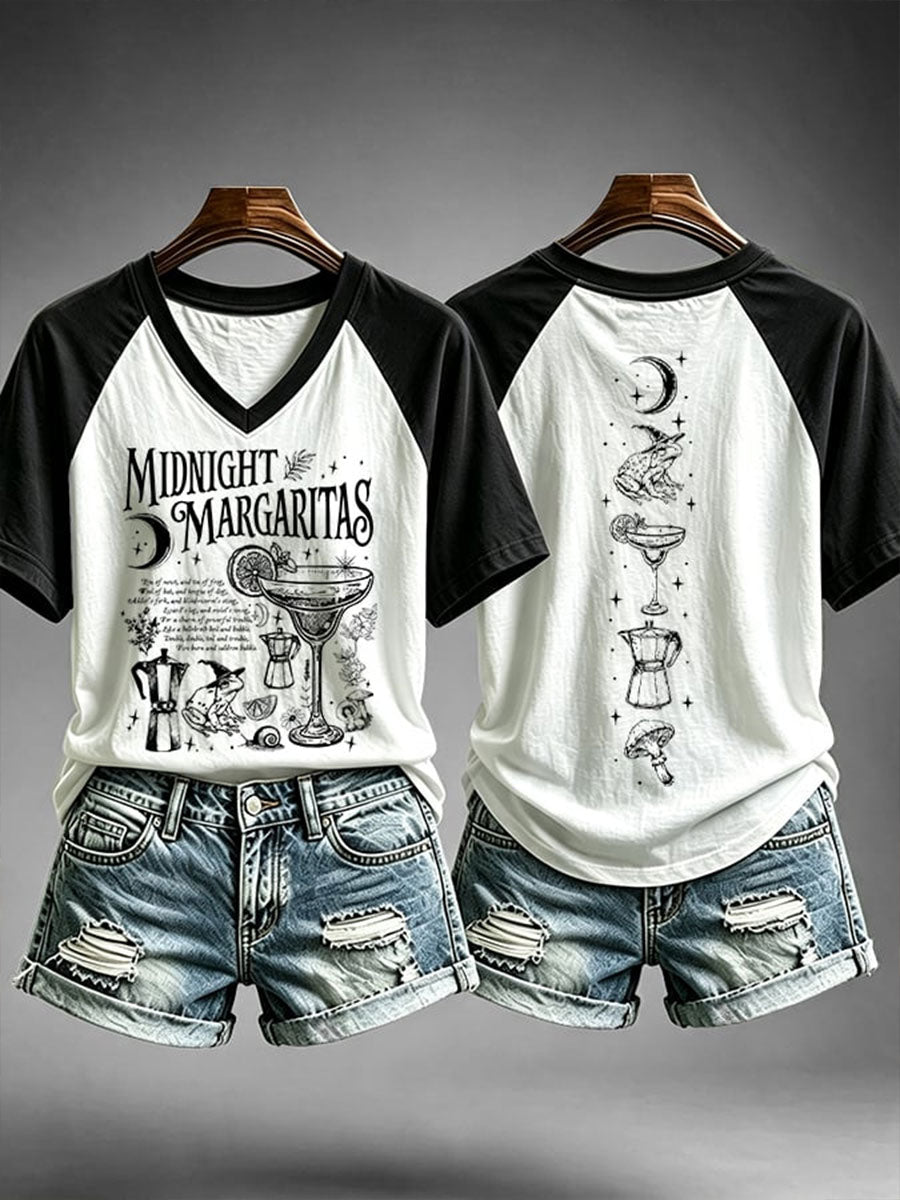 Women's Midnight Margaritas V-neck T-shirt
