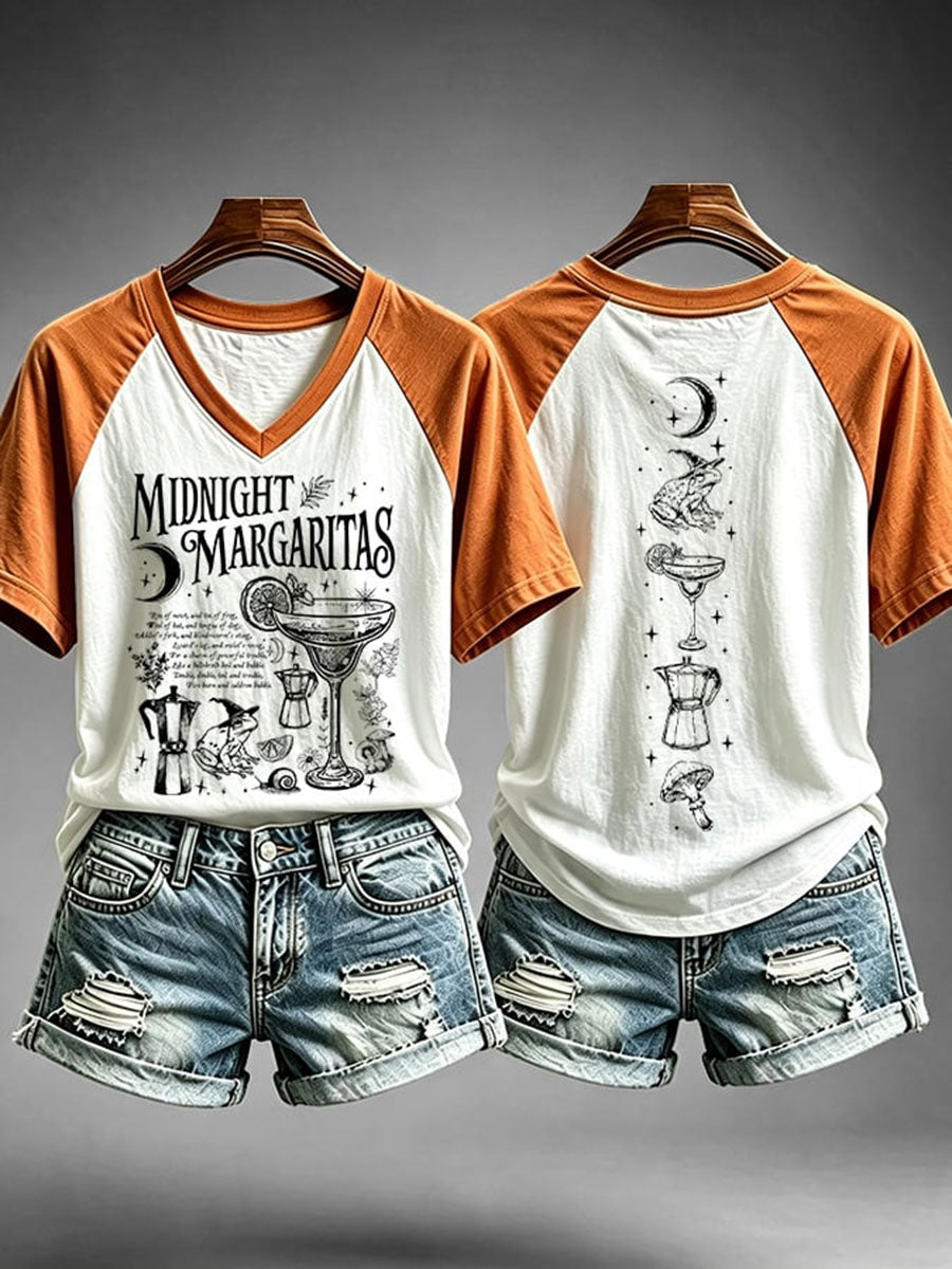 Women's Midnight Margaritas V-neck T-shirt