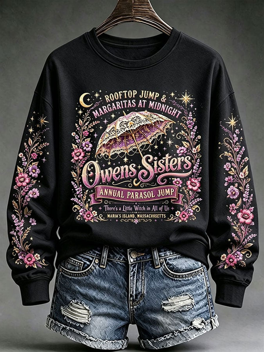 Women's Owens Sisters Apothecary Witch Print Regular Sweatshirt