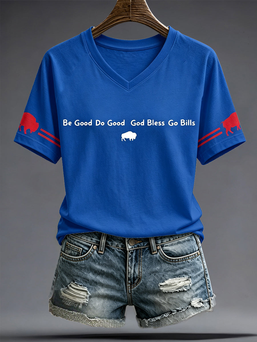Women's Football Lover Bulls BUF Art Printed T-shirt