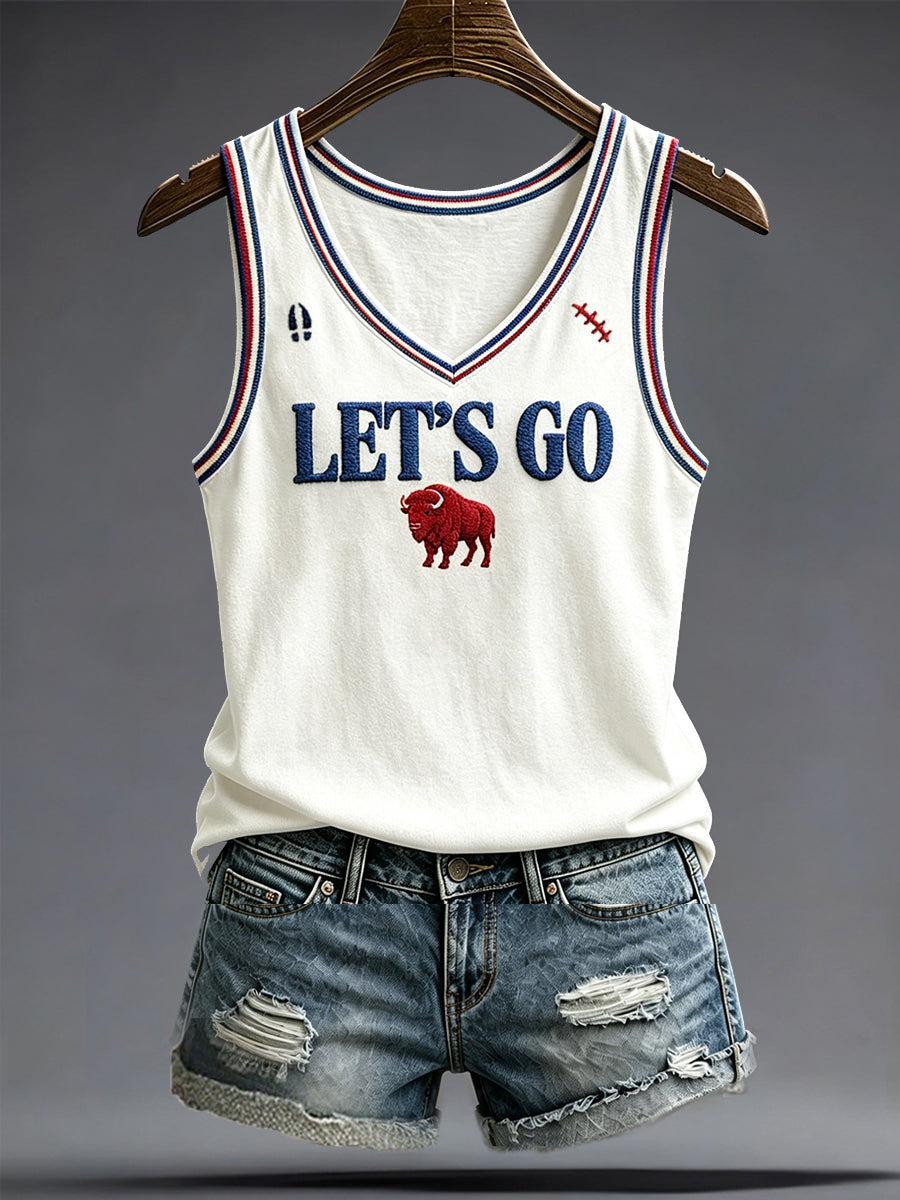 Women's Football Lover Bulls BUF Art Printed Tank Tops