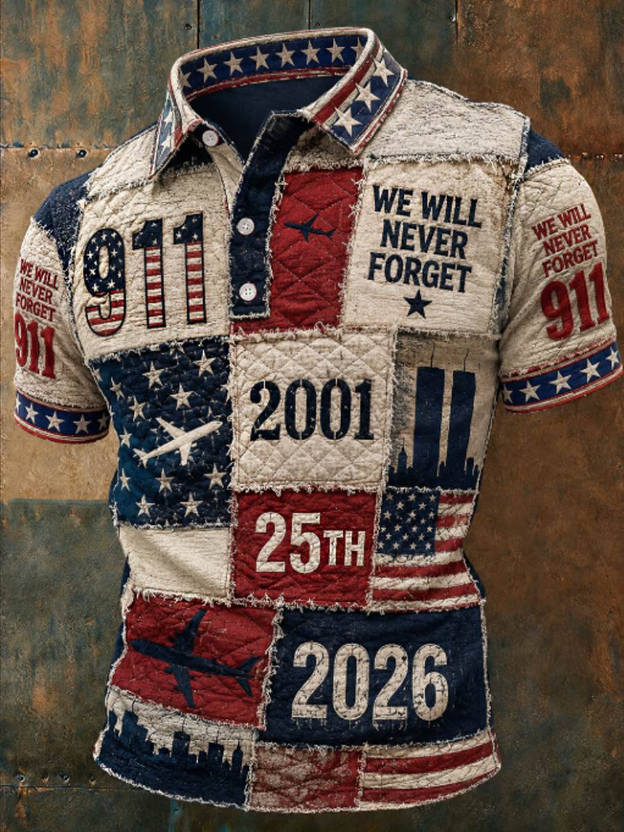 Men's We Will Never Forget 9 11 September 11 polo shirt