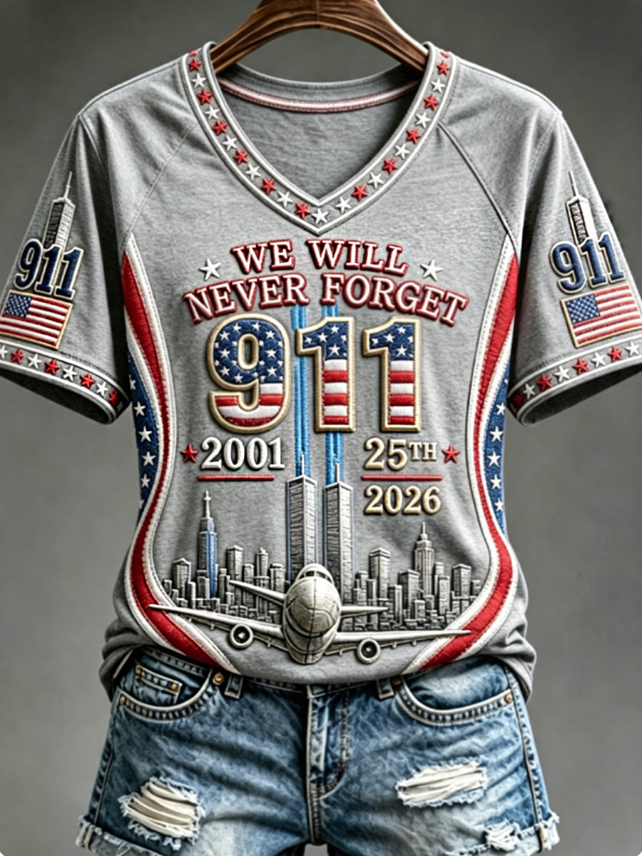 Women's We Will Never Forget 9 11 September 11 T-shirt