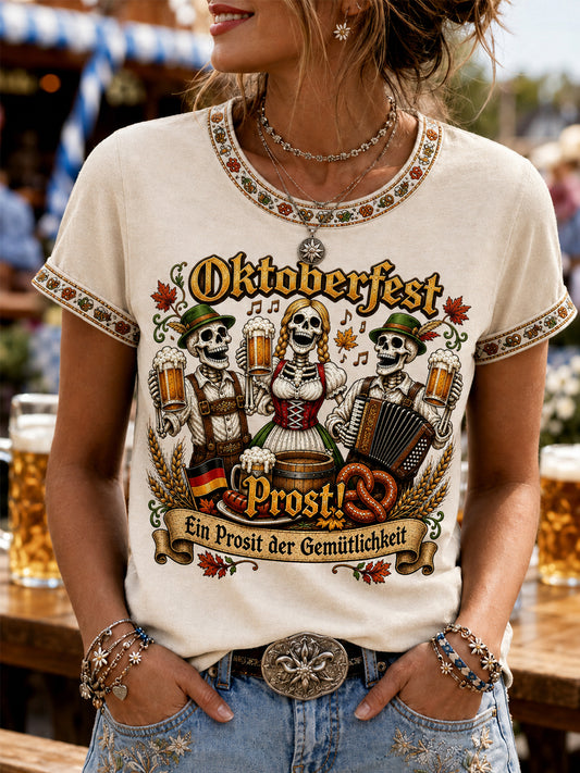 Women's Oktoberfest Prost! Print Casual Tee