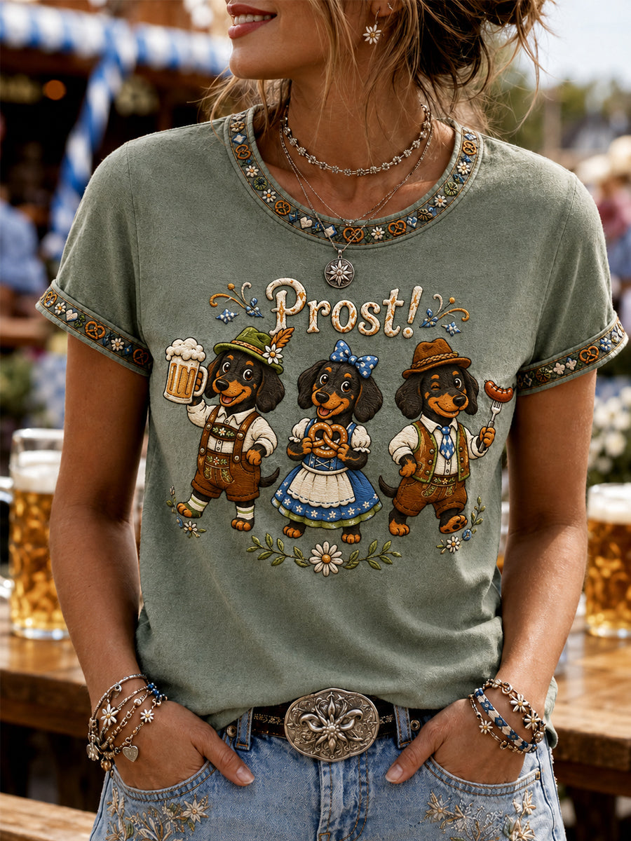 Women's Oktoberfest Prost! Print Casual Tee