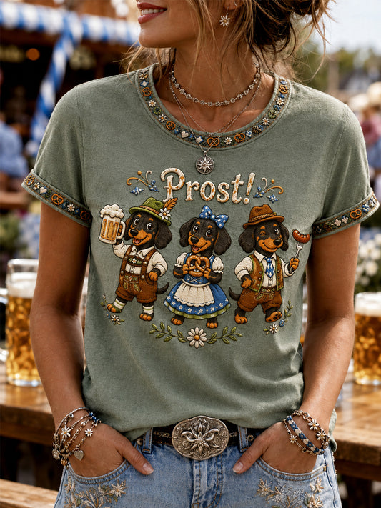 Women's Oktoberfest Prost! Print Casual Tee