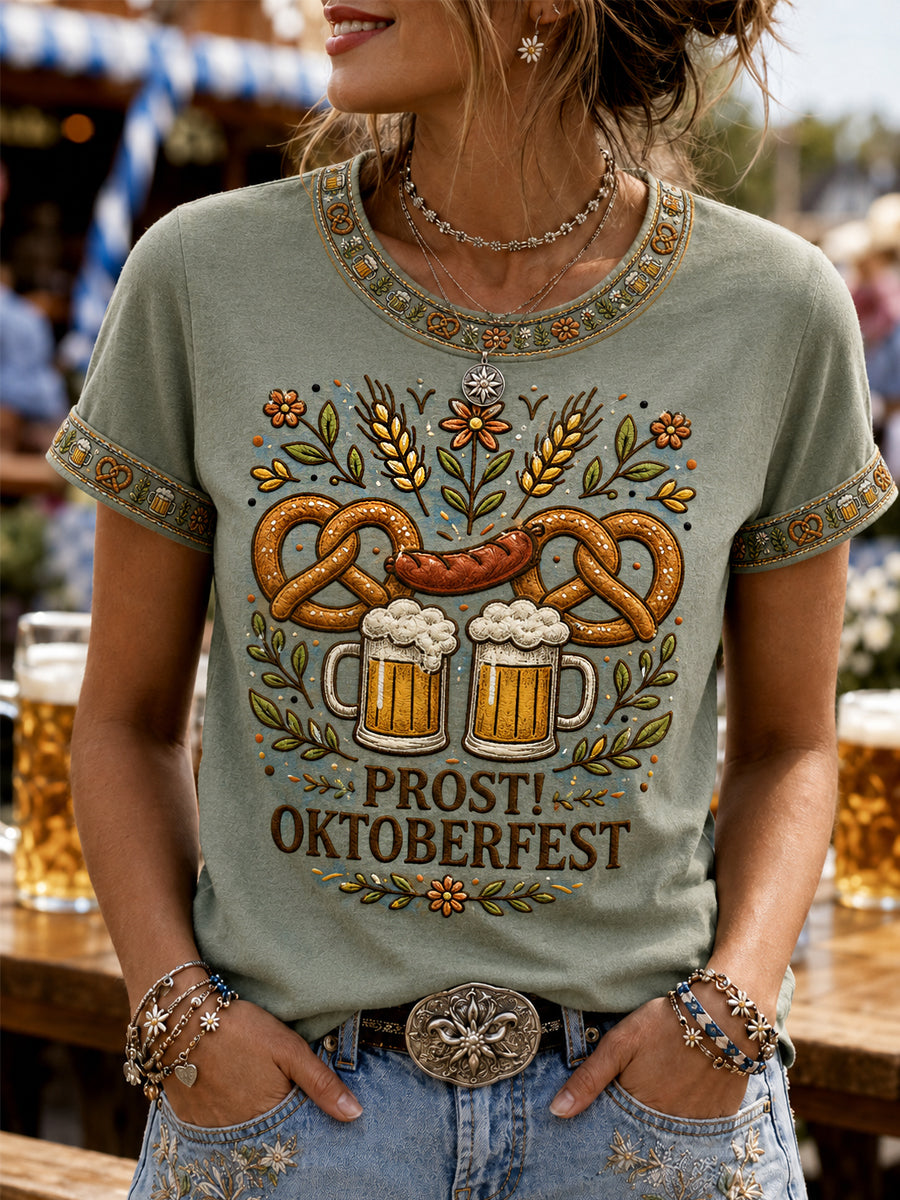 Women's Oktoberfest Prost! Print Casual Tee