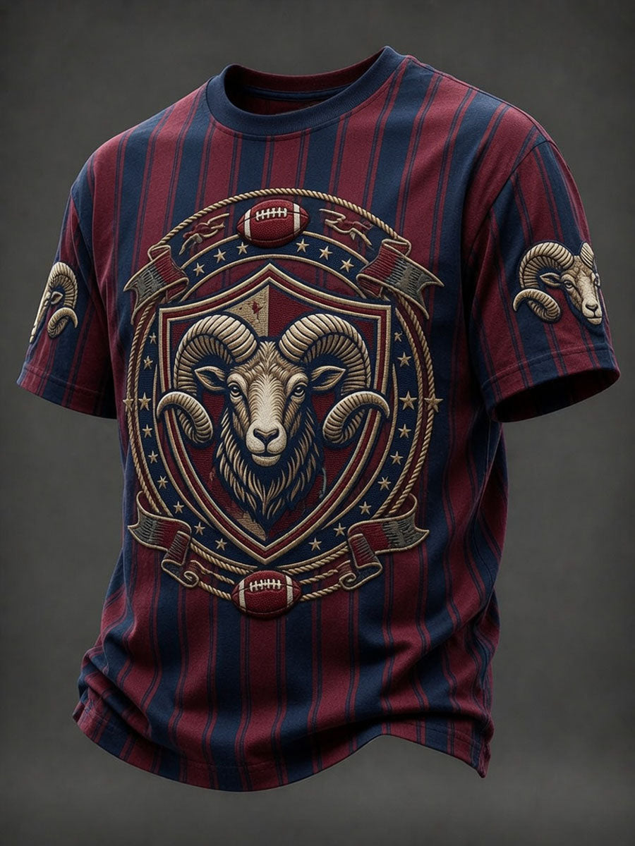 Men’s Retro Football Los Angeles Rams Printed Casual T-Shirt