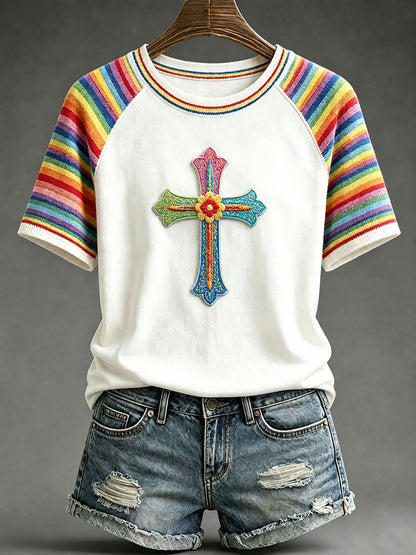 Women's Rainbow Cross T-Shirts