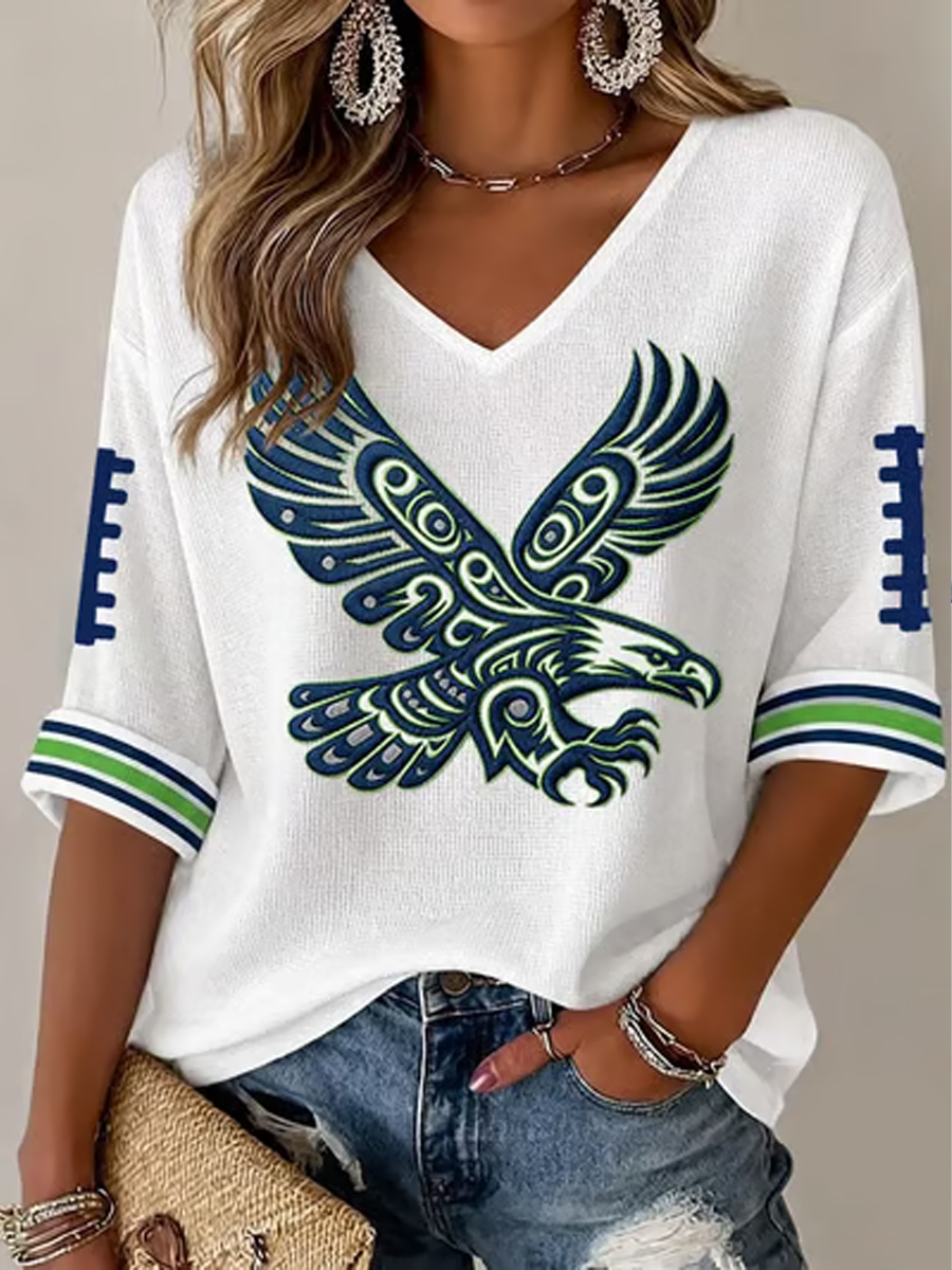 Women's Football Gameday Gift For Football Fans Waffle T-shirt