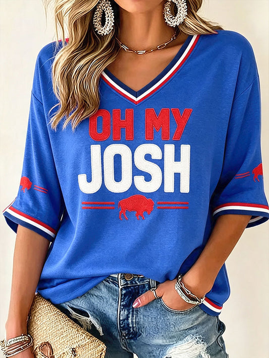 Women's Football Lover Bulls BUF Art Printed T-shirt