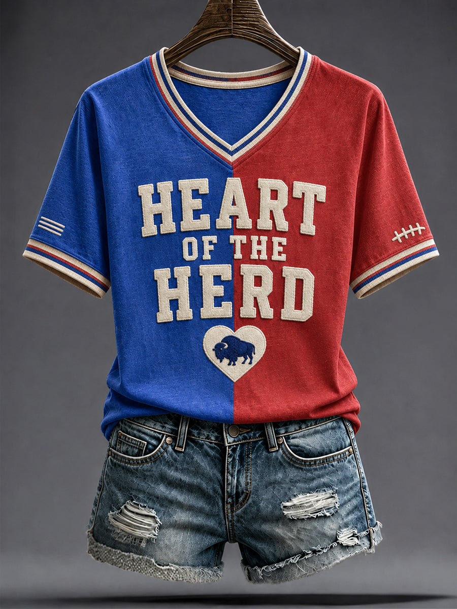 Women's Football Lover Bulls BUF Art Printed T-shirt