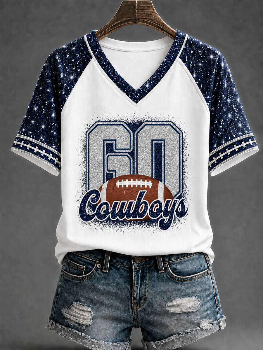 Women's Game Day Football Print Casual T-Shirt
