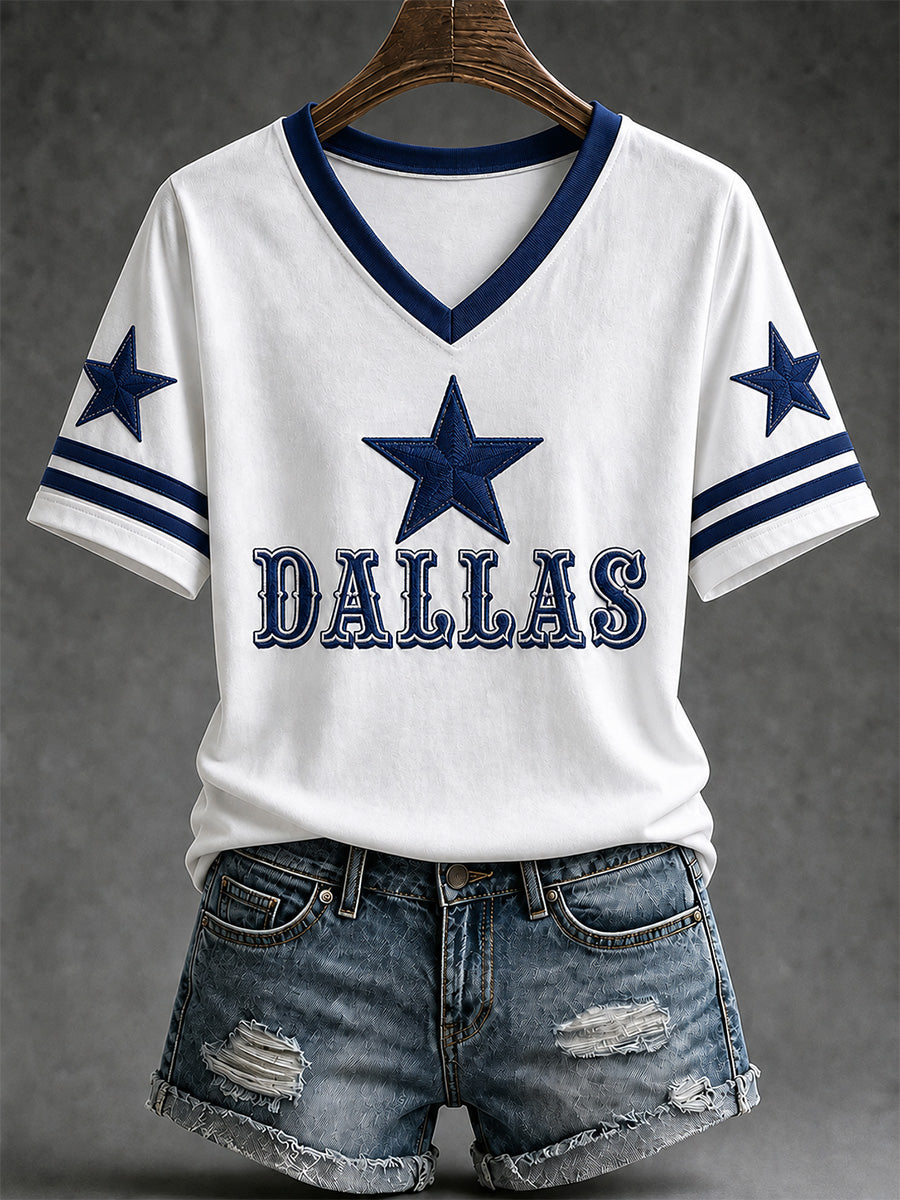 Women's  Football Gameday Gift For Football Fans V-Neck Tee