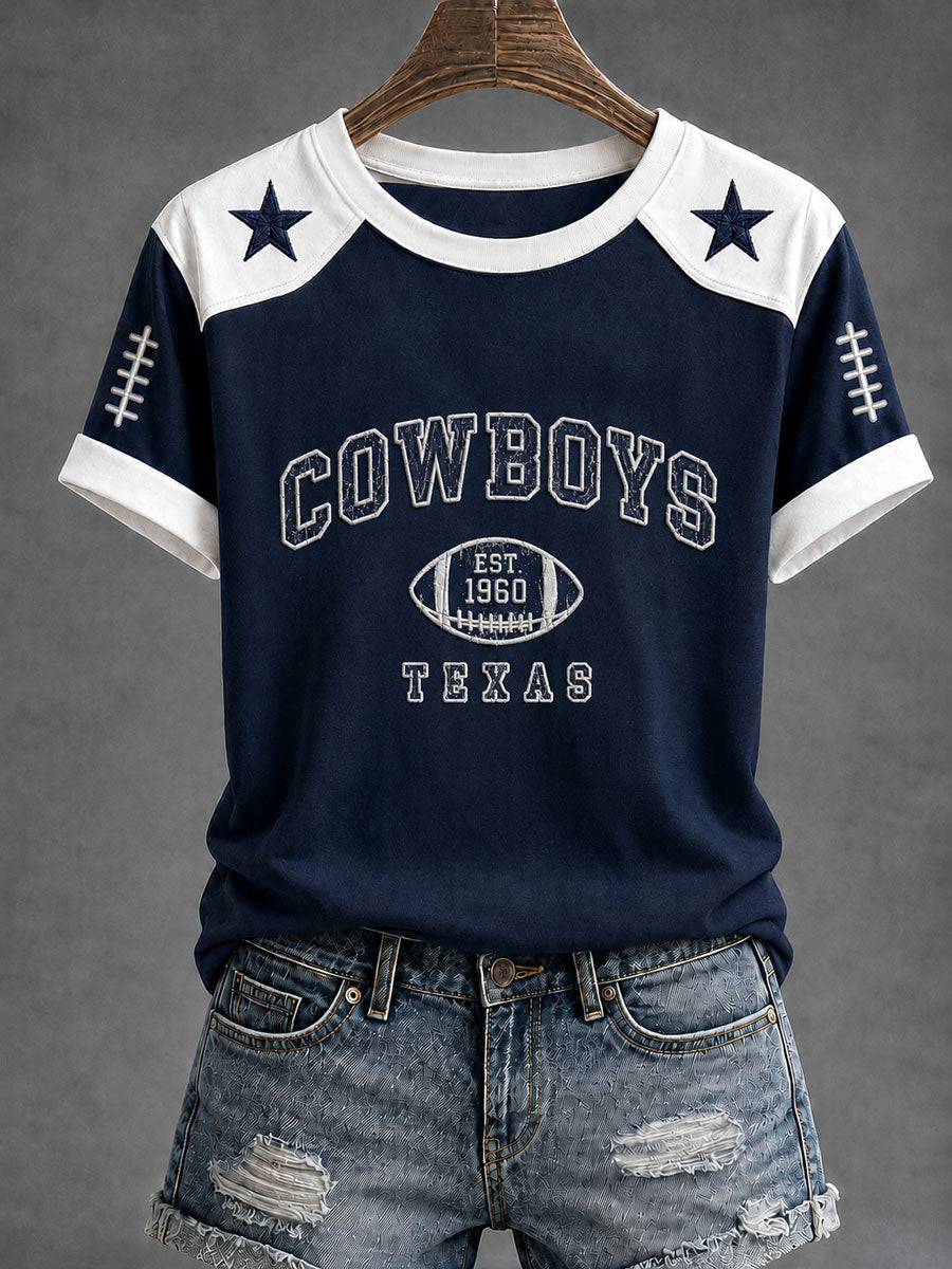Women's Game Day Football Print Casual T-Shirt