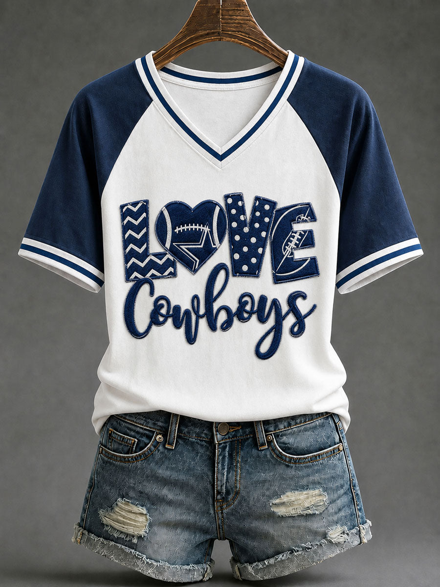 Women's Game Day Football Print Casual T-Shirt