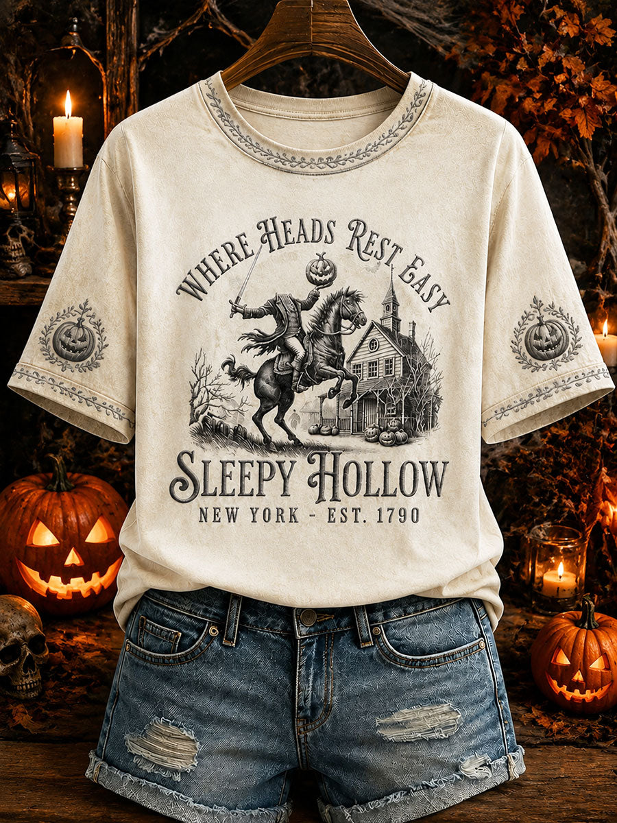 Women's Headless Horseman Halloween Casual T-Shirt