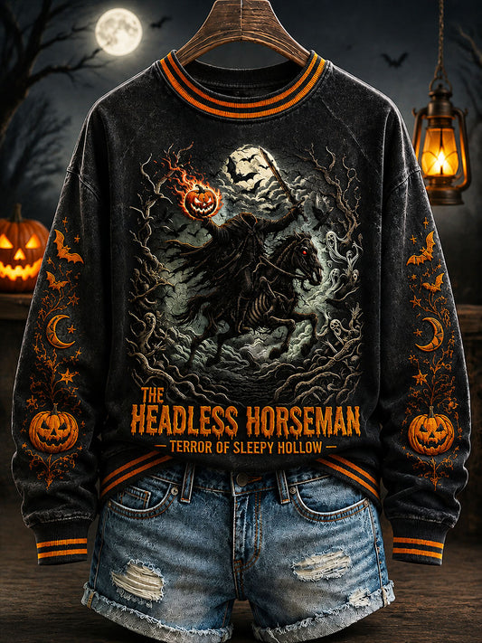 Women's Headless Horseman Halloween Casual Regular Sweatshirt
