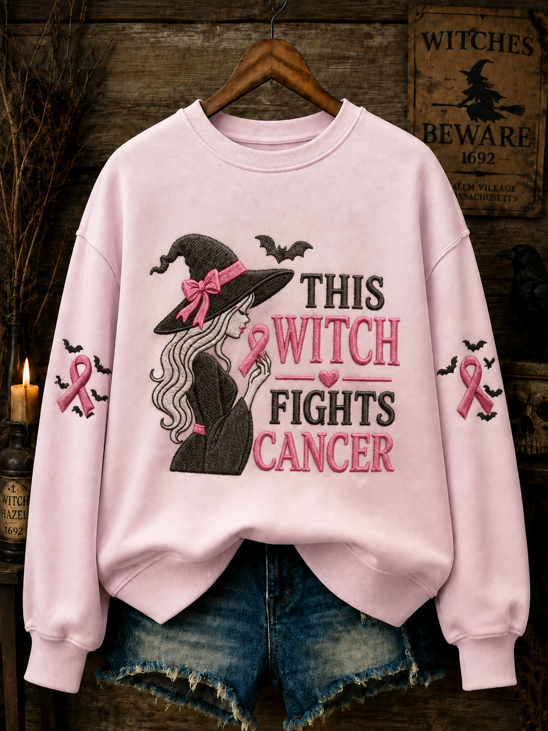 Women's This Witch Fights Cancer Regular Sweatshirt