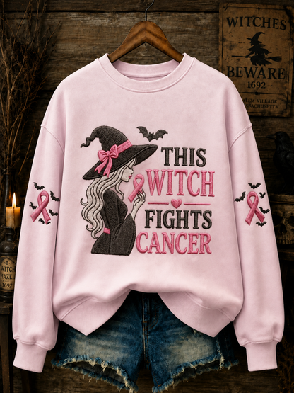 Women's This Witch Fights Cancer Regular Sweatshirt