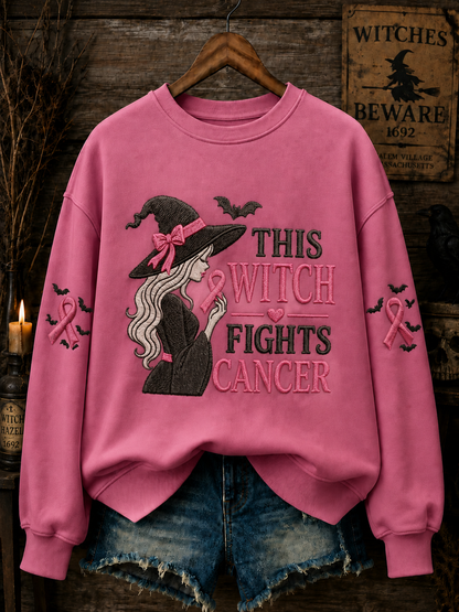 Women's This Witch Fights Cancer Regular Sweatshirt