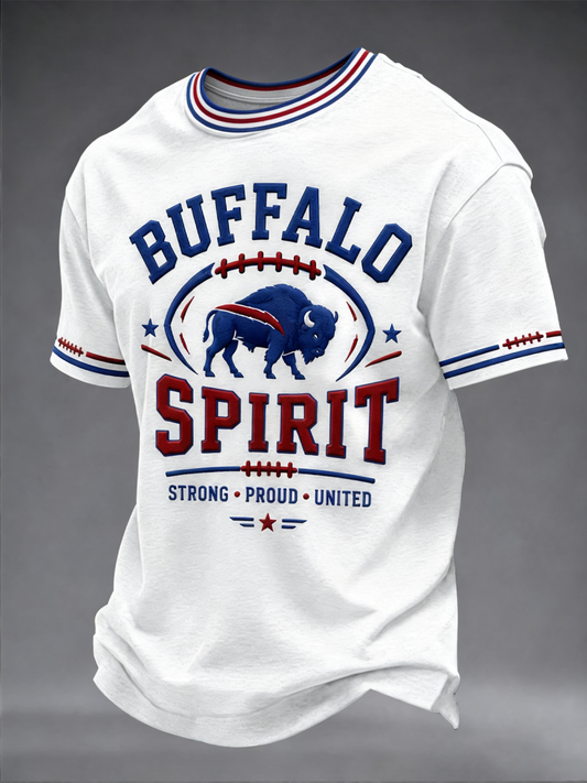 Men's Football Lover BUF Art Printed short sleeves t-shirt