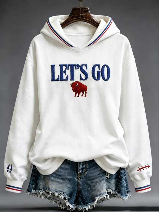 Women's Football Lover BUF Art Printed Regular Sweatshirt