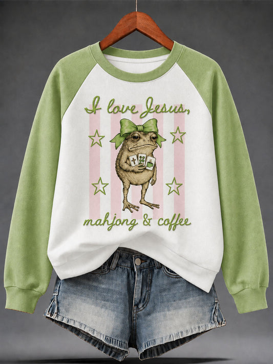 Women's Christian Mahjong Printed Casual Sweatshirt