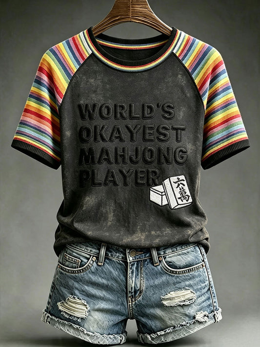 Women's 'World’s Okayest Mahjong Player' Vintage T-Shirts