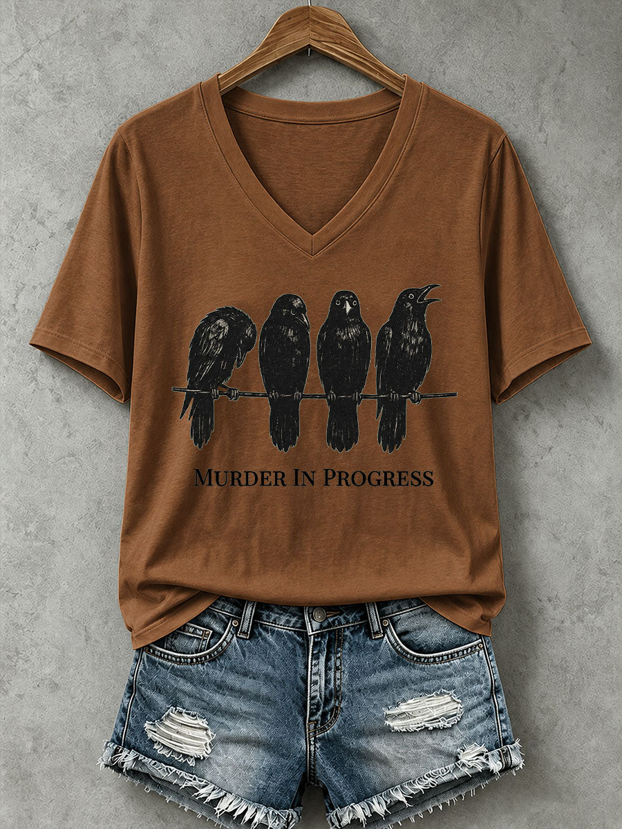 Women's Murder In Progress Crow T-Shirt