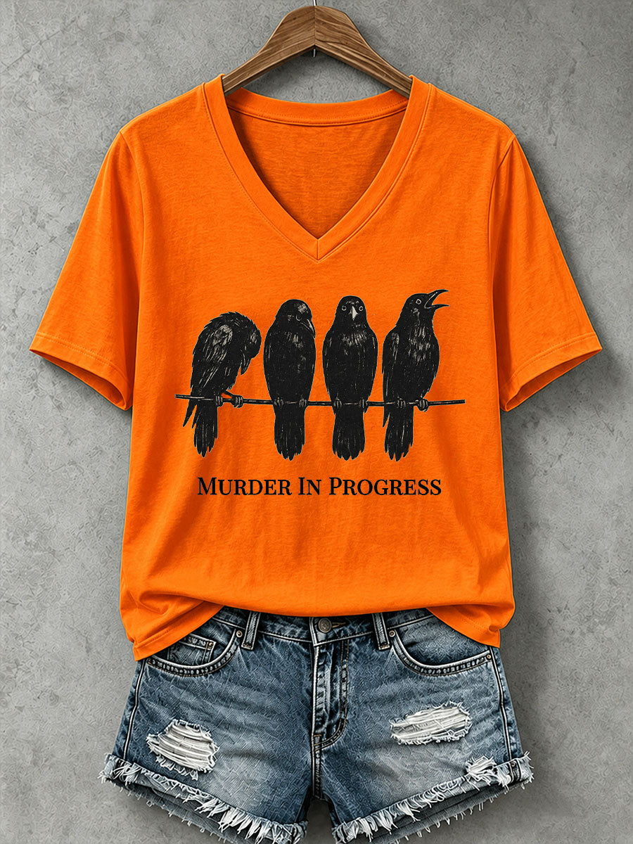 Women's Murder In Progress Crow T-Shirt