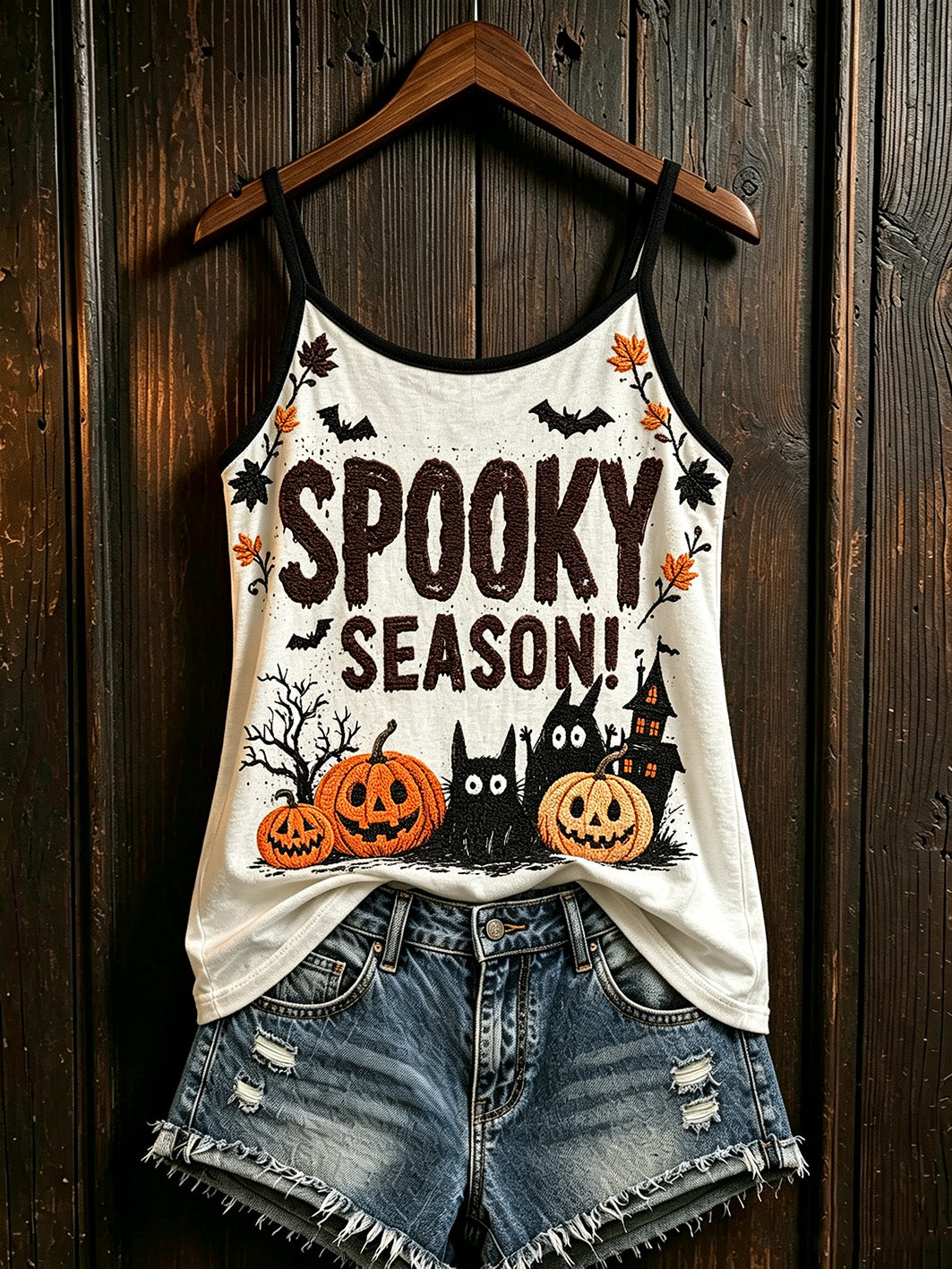 Women's Autumn Halloween Element Pattern Printed Casual Vest