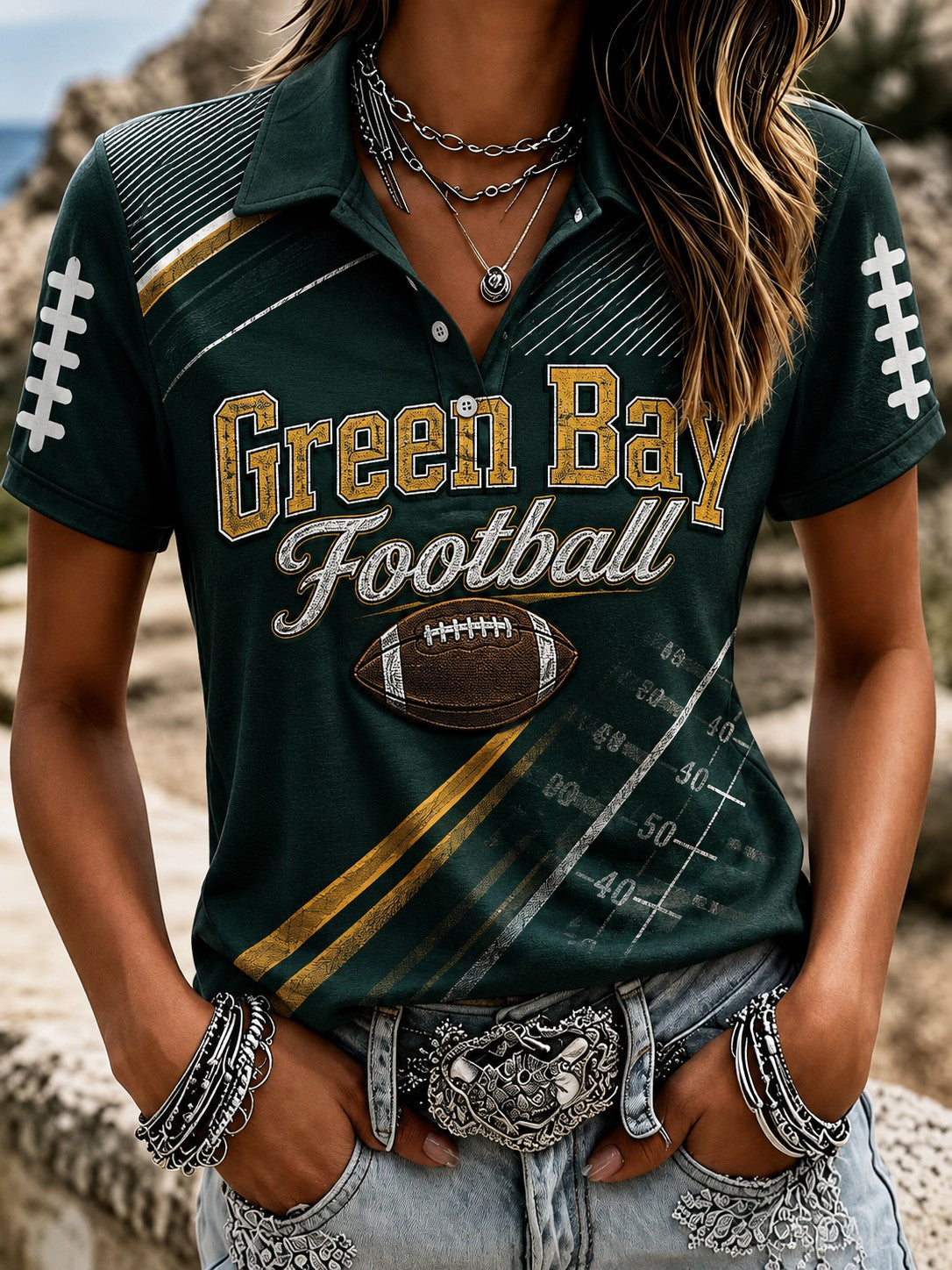 Women's Green Bay Football Printed Shirt