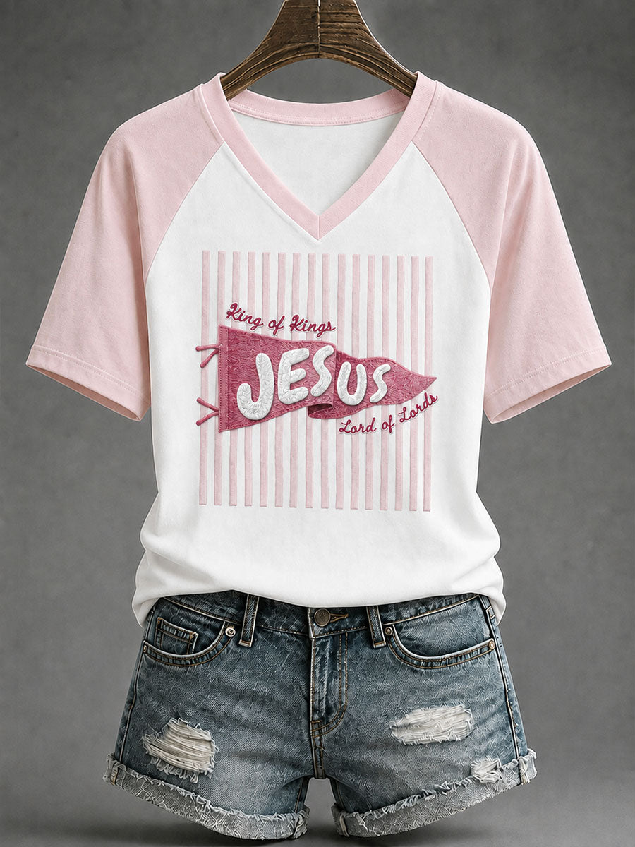 Women's Jesus Is King Printed Casual T-Shirt