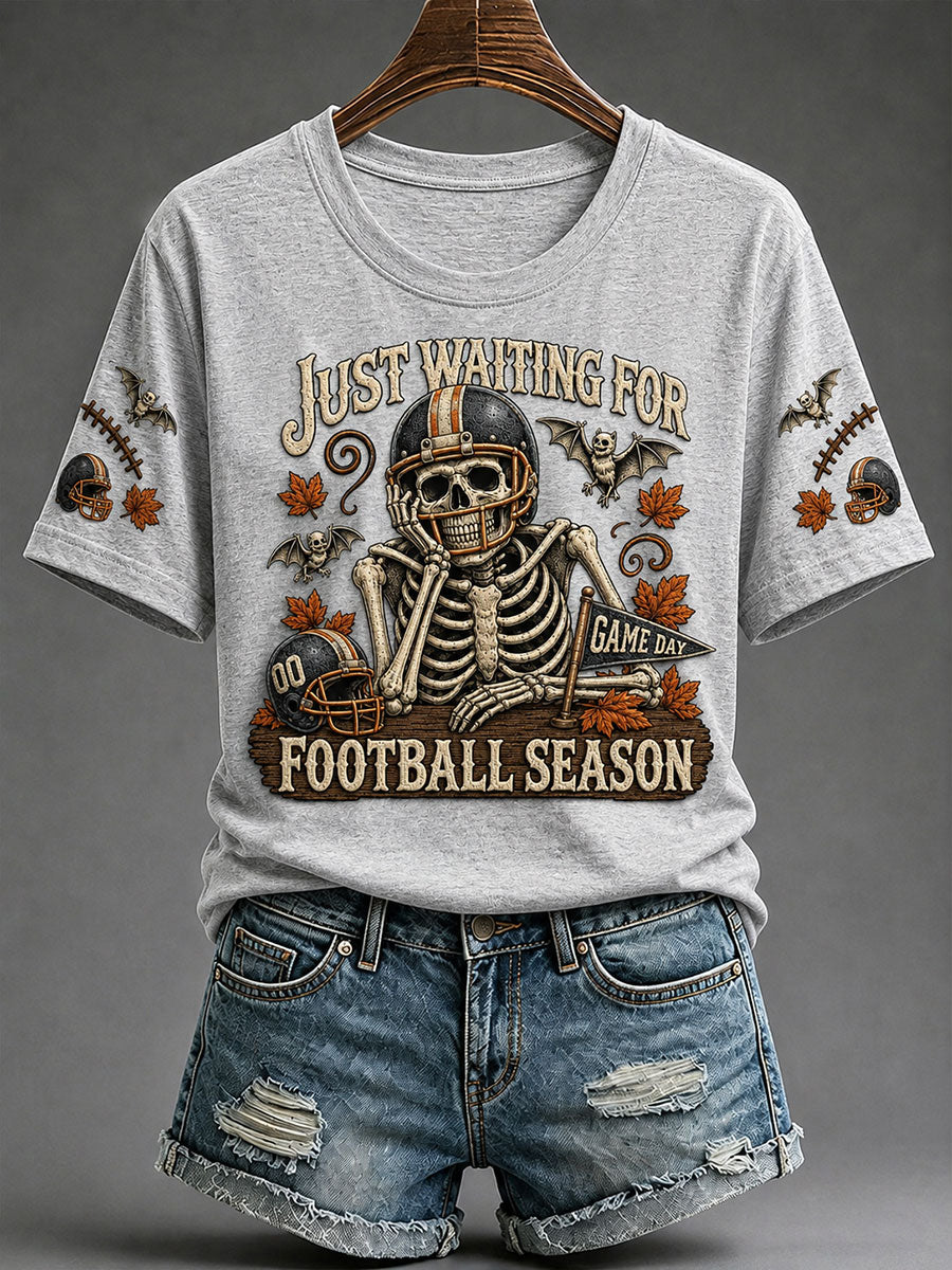 Women's Just Waiting For Football Season Short-sleeved T-shirt
