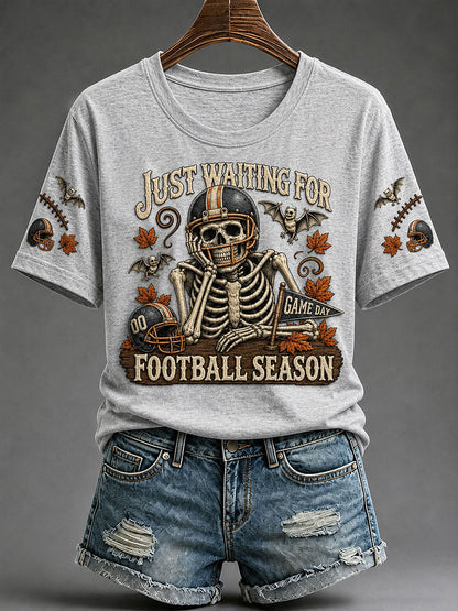 Women's Just Waiting For Football Season Short-sleeved T-shirt